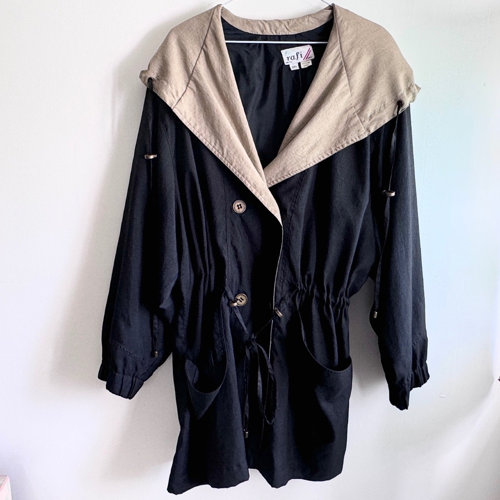 Vintage 80s Rain Jacket Trench Coat Shell Rafi